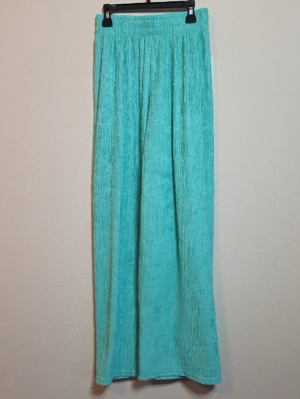 Two Piece Spearmint Love Poem Plisse Wide Leg Set